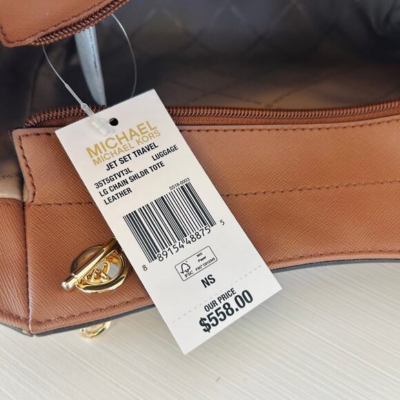 Michael Kors Purse jet set travel large chain tote shoulder bag luggage MK - Picture 9 of 10